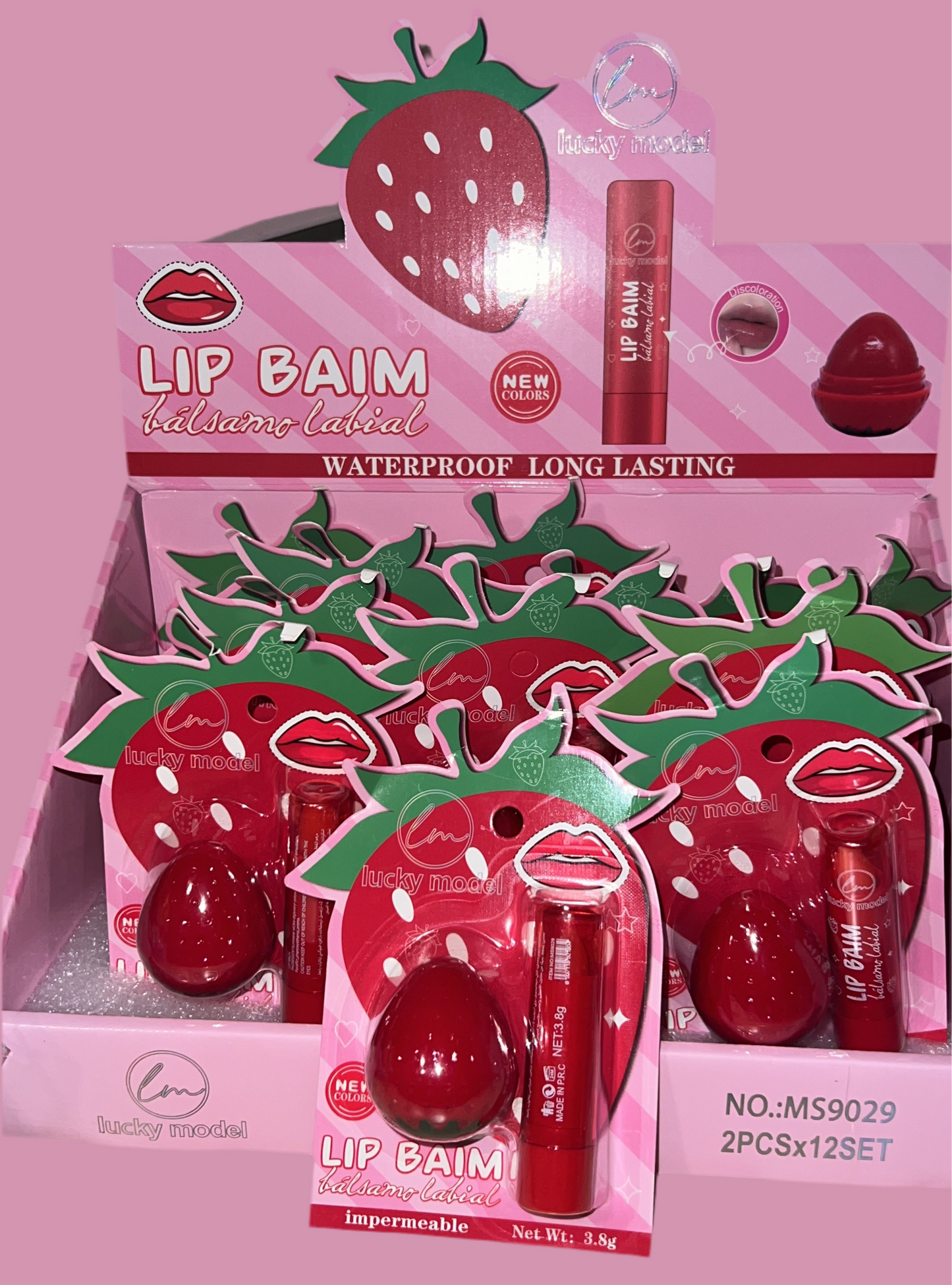 2pk strawberry lip balms