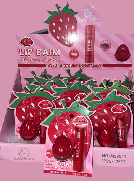 2pk strawberry lip balms