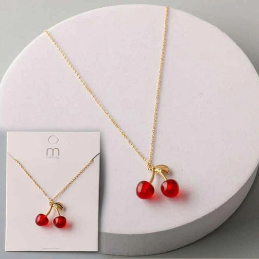 Cherry glass necklace
