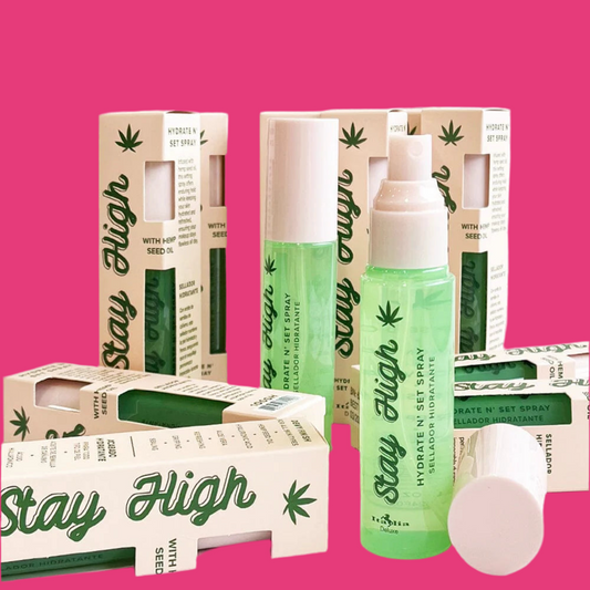 “Stay high” setting spray
