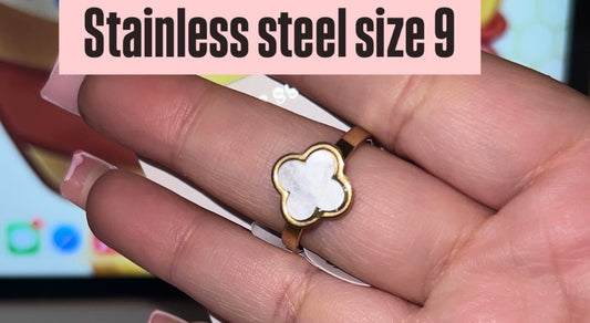 Stainless steel clover ring